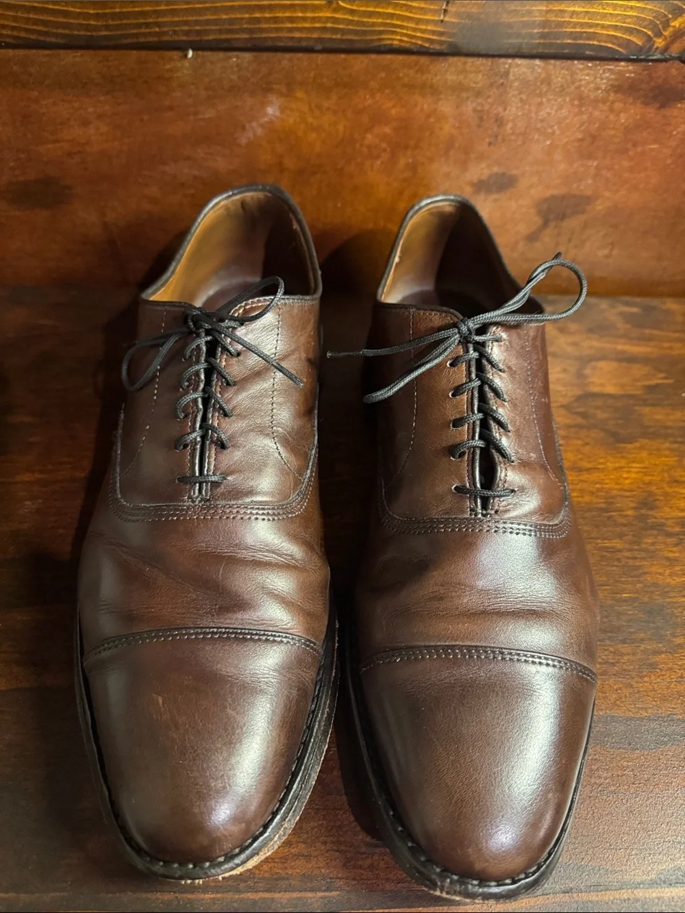 Allen Edmonds Park Ave Leather Oxford Dress Shoes - Brown 10.5D